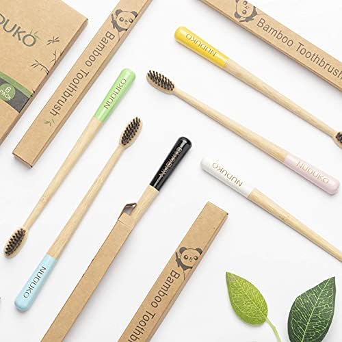 Bamboo Toothbrushes 6 Pack, Soft Bristle Toothbrush Charcoal Toothbrush - Image 6
