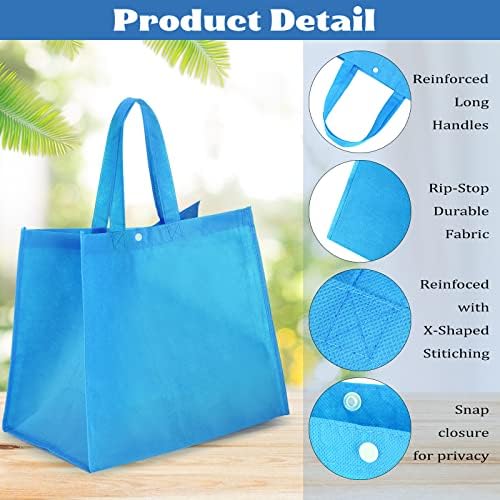 Zhehao 60 Pcs Reusable Grocery Shopping Bags, Non Woven Tote, Multicolor - Image 3