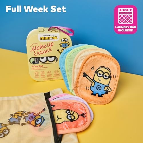 The Original MakeUp Eraser 7-Day Set, Erase All Makeup With Just Water, Including Waterproof Mascara, Eyeliner, Foundation, Lipstick, Sunscreen, and More! (Minions), 7ct. - Image 6