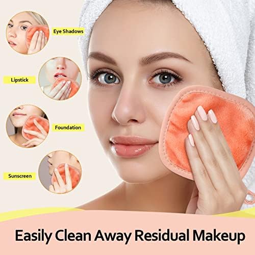 HOMEXCEL Makeup Remover Cloth 12 Pack Reusable Makeup Remover Pads Washable - Image 3