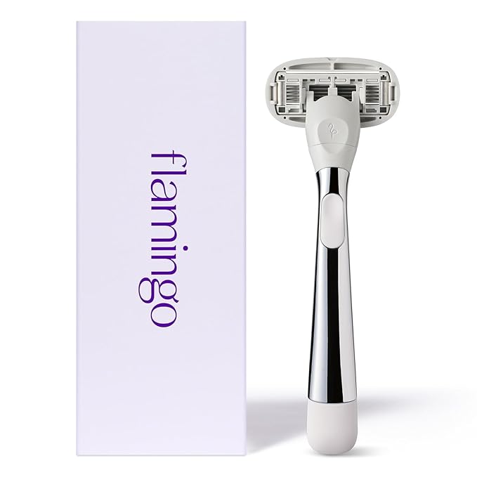 Flamingo Razors for Women, 1 Razor (Polished Chrome) Handle and 1 Razor Blade Refill
