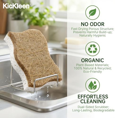 9 Pack Biodegradable Natural Dish Kitchen Sponges - Image 6