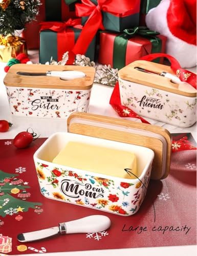 Gifts for Mom Birthday Gifts for Women Dear Mom Thanksgiving Christmas Birthday Mothers Day Gifts for Mom Butter Dish with Lid - Image 2