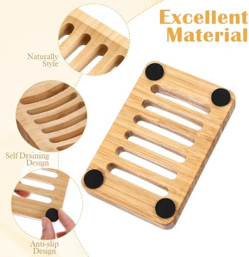 2 Pack Wood Soap Dish for Shower, Natural Wooden Bar Soap Holder - Image 5