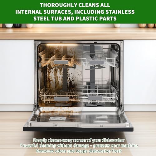 Dishwasher Cleaner and Deodorizer Tablets-12 Pack, Heavy Duty Deep Cleaning Descaler Pods for Dish Washer Machine, Removes Limescale, Odor, Grease, and Hard Water Stains, Septic Safe - Image 3