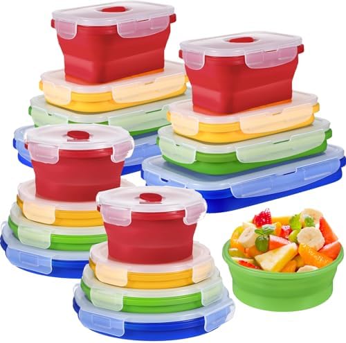 Yaomiao 16 Pack Collapsible Food Storage Container with Lid,Bright Colors by Yaomiao