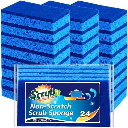 Scrubit Non-Scratch Cleaning Scrub Sponges- Scrubbing Dish Sponge Ideal for Washing Kitchen,Dishes, Bathroom &More – Dishwashing Sponge Along with A Thought Scrubber – 24 sponges - Image 5