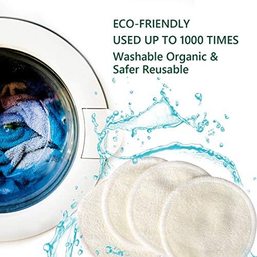 20 Packs Organic Reusable Makeup Remover Pads, Washable Bamboo Cotton Rounds for All Skin Types with Cotton Laundry Bag - Image 6