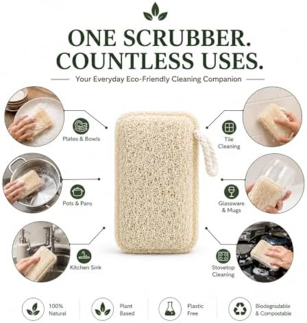 Natural Loofah Dish Sponge - Image 2