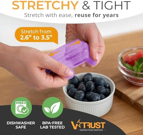Orblue Silicone Stretch Lids 6-Pack Small for Fresh Food Storage - Seal in Flavors, Keep Food Fresh and Reduce Waste Lilac - Image 2