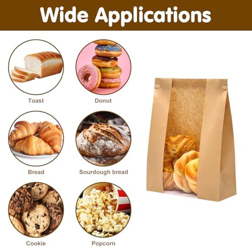 Moretoes 240pcs Bread Bags for Homemade Bread with Tab, 13.7x8.3x3.5In - Image 5