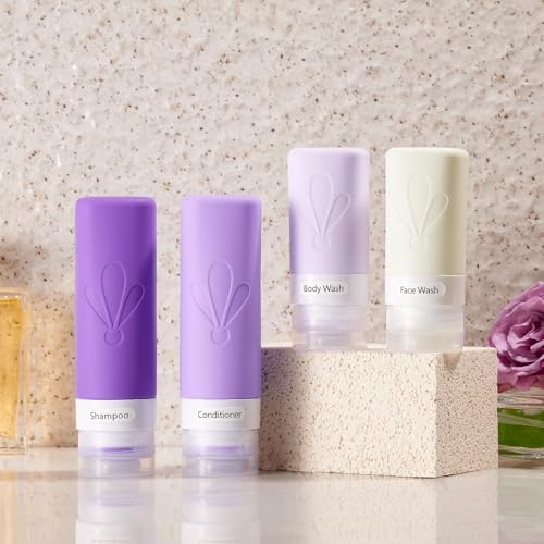 INSFIT 17 Pack Travel Bottles for Toiletries, TSA Approved 3oz 2oz Travel Size Toiletries, BPA Free Leak Proof Squeezable Silicone Tubes Travel Essentials for Shampoo Conditioner Lotion Soap - Image 6