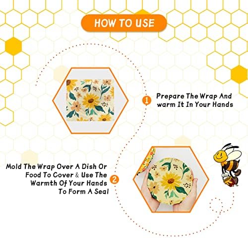 Beeswax Wrap, 9 Pack Eco-Friendly Beeswax Wraps for Food Storage, Organic, Sustainable, Beeswax Food Wraps, Zero Waste Reusable Food Wrap Beeswax Paper 1L, 3M, 5S Plants Pattern Sandwich Wrappers - Image 4