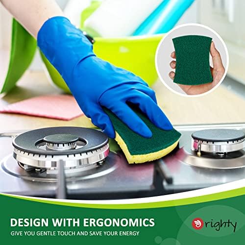 ORIGHTY Heavy Duty Scrub Sponges Kitchen Sponge, 24 Pack Cleaning Sponges - Image 5