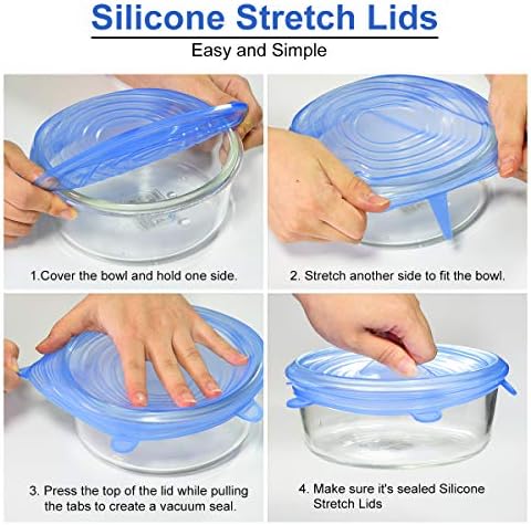 Longzon Silicone Stretch Lids 14 Pack Include 2Pcs Size up to 9.8'' Dia - Image 5