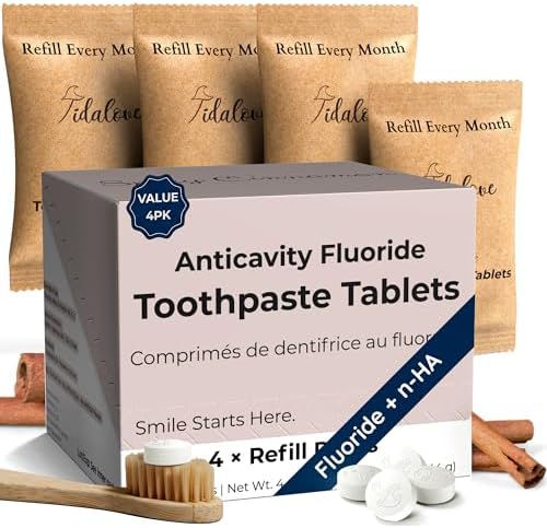 Fluoride Toothpaste Tablets, 5% nHAp, Cinnamon, 4-Month Refill by Tidalove