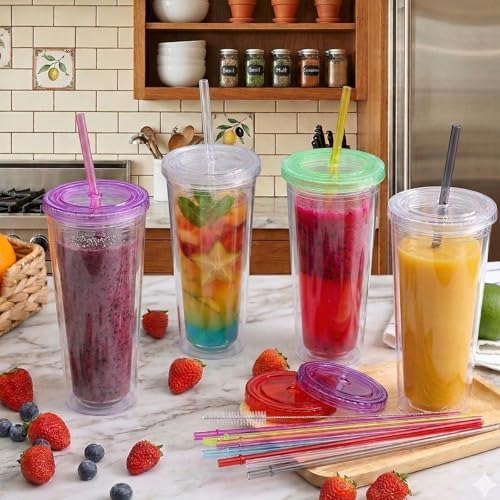 ALINK 10.5" Plastic Reusable Straws, 10 Pack Colorful Tritan Tumbler Straws - Image 4