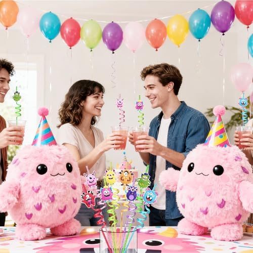 24 Reusable Monster Silly Crazy Straws for Kids School Birthday Party Favor - Image 3