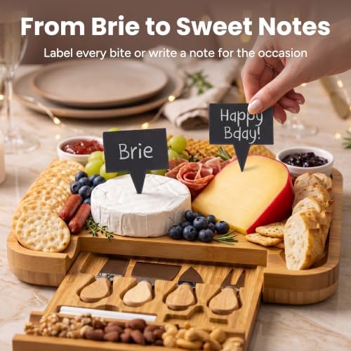 SMIRLY Charcuterie Board Set with Serving Accessories, Bamboo - Image 3