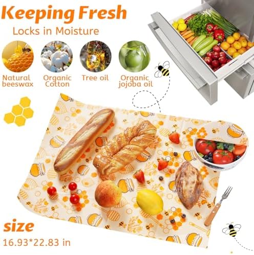 Beeswax Wraps for Food – Reusable Beeswax Bread Bag & Sandwich Wrap - Image 2