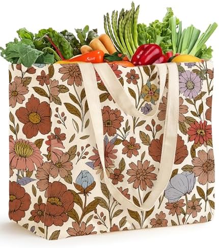 Miss Adola Cute Extra Large Canvas Grocery Tote Bag by MissAdola