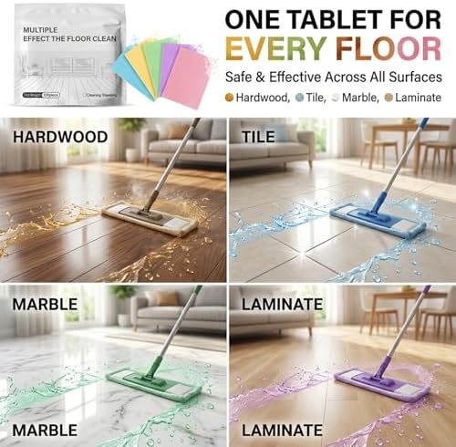 Multi-Surface Floor Cleaning Tablets, Multiple Floor Cleaner 100 Piece Multi Effect Clean Quick Shine Cleaner Sheets, Dissolvable Efficient Care Agents for Mopping Hardwood(Purple -300pcs) - Image 4