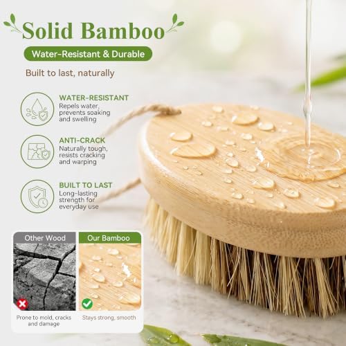 DEBETOOL 2-Pack Bamboo Vegetable Brush Scrubber for Food - Image 5