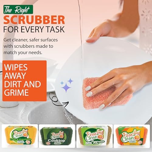 Peachy Clean Silicone Dish Sponge Scrubbers, Unscented Freshness, Non-Scratch, Odor-Resistant, Durable Dish Sponges for Kitchen 3pk - Image 5