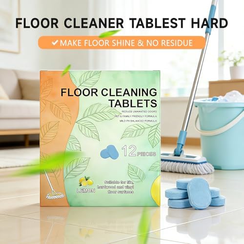 New 24 pcs Floor Cleaner Tablets Hard Floor Cleaner Tablets Pre-Measured Dissolvable Cleaning Solution for Multiple Hard Floors, Tile, Vinyl, Hardwood, Compatible with Robot Mops & Wet/Dry Vacuums - Image 2