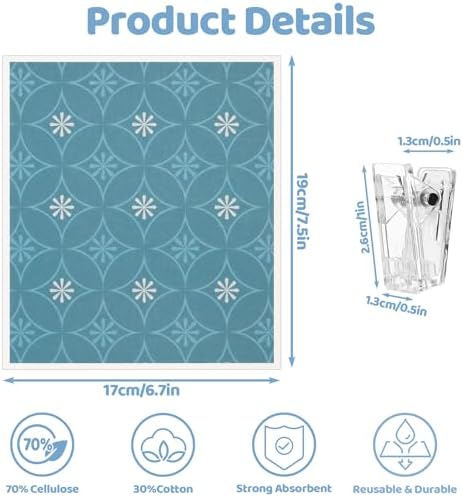 6 Pack Swedish Dishcloths for Kitchen, Geometric Pattern Swedish Rags - Image 2