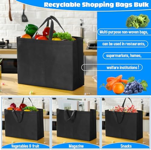 Windyun Reusable Grocery Bags Large Non Woven Shopping Bags with Handles Foldable Portable Tote, 16x6x12 Inch - Image 5