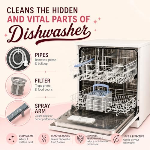 Dishwasher Cleaner And Deodorizer Tablets - 1 Year Supply Unscented Dishwasher Cleaning Tablets - Deep Cleaning Removes Limescale and Odors - Eco-friendly Dish Washer Machine Cleaner - Septic Safe - Image 2