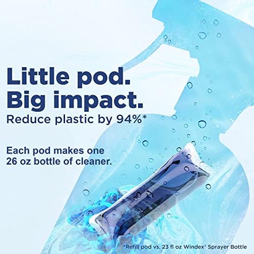 Windex Dissolve Concentrated Pods, Glass Cleaner, 3 Count Concentrated Dissolvable Refill Pods (Pack of 1) - Image 2