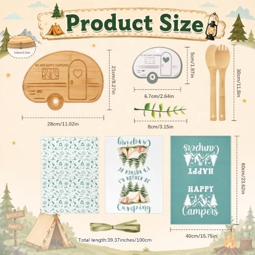 Geelin 21 Pcs Camping Gift Set, Camping Cutting Board Towels - Image 2