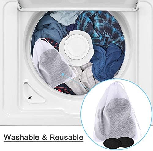 SIQUK 24 Pieces Reusable Cotton Rounds Black Makeup Remover Pads Layers Washable Organic Bamboo Cleansing Cloth Pads with Laundry Bag for Eye Makeup Remove Face Wipe - Image 2