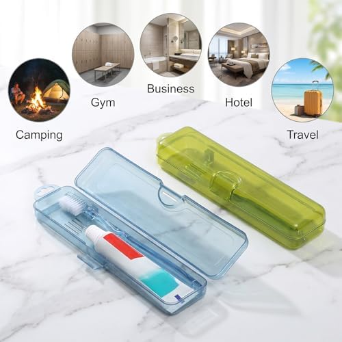 2 Pack Toothbrush Case for Traveling, Portable Toothbrush Travel Case with Breathable Holes Compact Toothbrush Holder for Travel Vacation Camping Gym Business Trips Office Cruise - Image 5