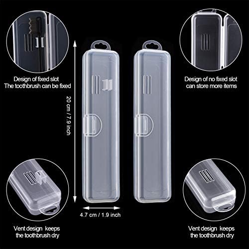 5 Pieces Portable Travel Toothbrush Case, Travel Toothbrush Holder Hard Plastic Dust Proof Container Toothpaste Box Holder, Clear - Image 2