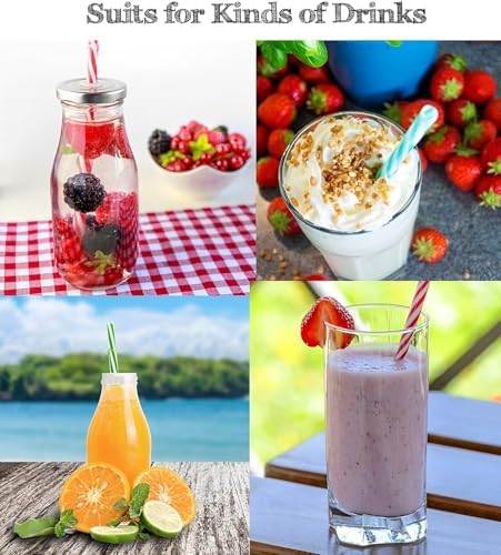 25 PCS Plastic Straws, 9" Reusable Plastic Straws with 1 Brushes, 6 Colors Replacement Drinking for Tumblers, YETI, Jars, Stanley, Starbucks - Image 5