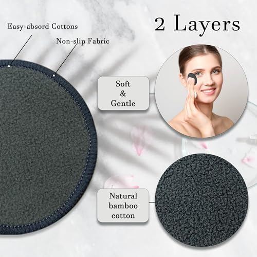 30 Packs Reusable Bamboo Charcoal Makeup Remover Pads for Face - Image 4