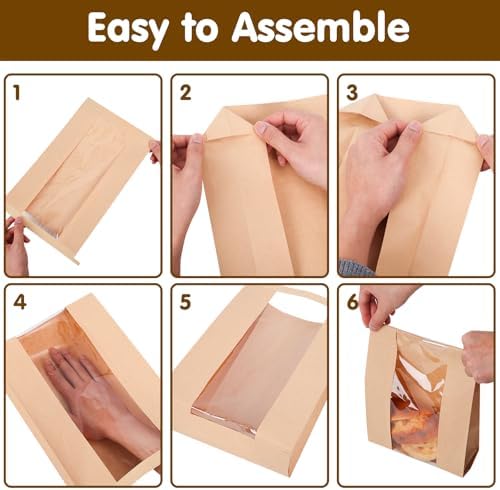 Moretoes 60pcs Bread Bags for Homemade Bread with Tab, 13.7x8.3x3.5In - Image 3