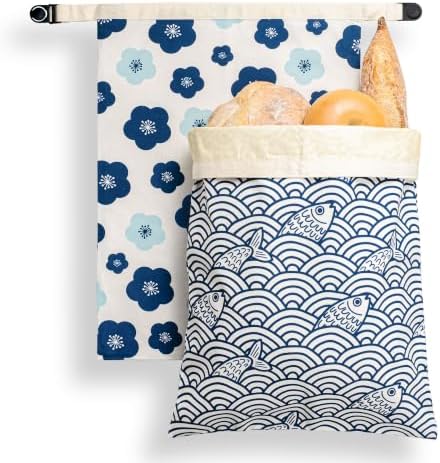 Beeswax Bread Bags for Sourdough, Reusable Bread Bags for Homemade Bread, 2 Pack Natural Cotton Beeswax Storage, Natural Cotton Beeswax Bags, Large Capacity by Unknown