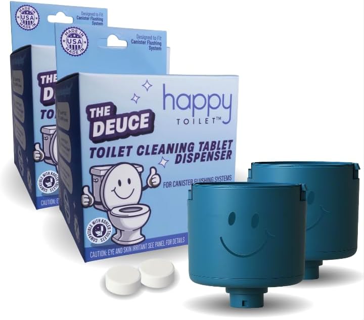 Happy Toilet Cleaner Automatic Toilet Bowl Cleaner Toilet Tablet Holder 2PK by HappyToiletCleaner