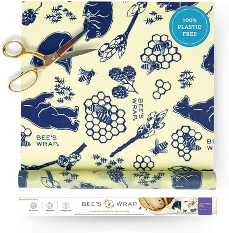 Bee's Wrap Beeswax Wrap Roll, 14 x 52 in - Bees & Bears by BeesWrap