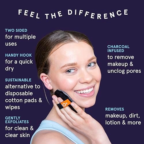 CleanLogic Bath & Body Charcoal Infused Exfoliating Dual-Texture Facial Pads, Face Sponges for Cleansing & Softening Sensitive Skin, MakeUp Remover Pads, 9 Count Value Pack - Image 2