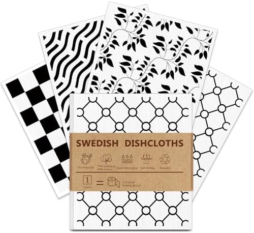 Swedish Dishcloths, Absorbent Dish Cloths for Kitchen, 4 Pack by Unknown