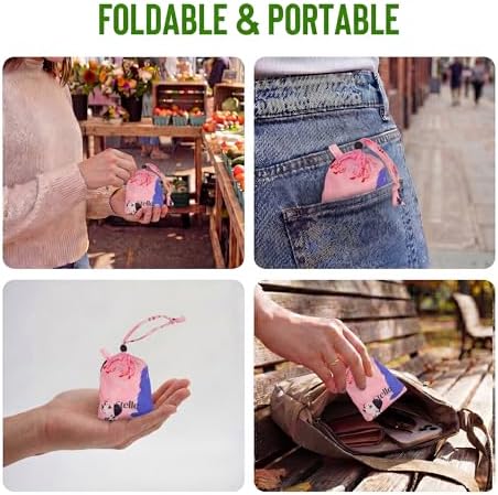 Stelle Lightweight Reusable Grocery Bag with Handles Ripstop Nylon Foldable Tote Shopping Bags for Travel and Groceries - Image 5