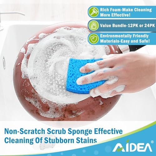 AIDEA Sponges Kitchen, Non Scratch Scrub Sponge-12Count, Dish Sponges - Image 5