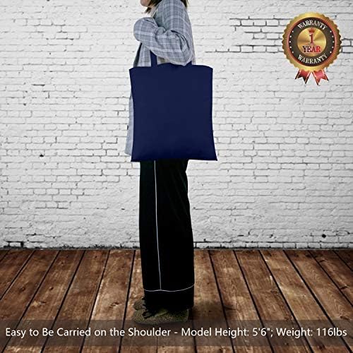 TOPDesign 24-Pack Economical 16"x15" Navy Blue Cotton Tote Bag, Lightweight Medium Reusable Grocery Shopping Cloth Bags, Suitable for DIY, Advertising, Promotion, Gift, Activity - Image 2