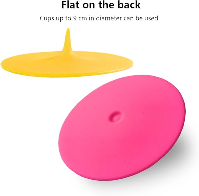 Silicone Cup Covers (Set of 4) ， Multicolored Silicone Lids for Mugs, Cups, Tea Pots,Flexible Mug Covers，Hot Cup Lids for Coffee & Tea