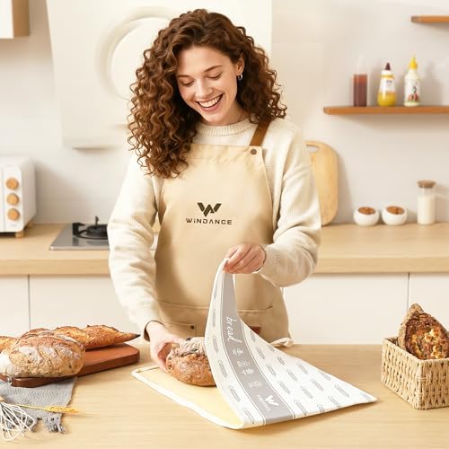 WiNDANCE 2 Pack Beeswax Bread Bags with Zipper, XL(13x17in) Sourdough Bread Storage for Homemade, Freezer Storage Bag to Keep Fresh, Cotton Beeswax Container, Baguette Bag with Liner Kitchen Baking - Image 6